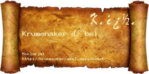 Krumenaker Ábel névjegykártya